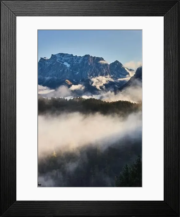 Framed Print : a beautiful landscape of fog in a forest Framed Print : a beautiful landscape of fog in a forest