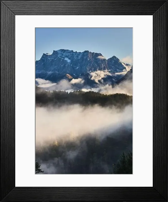 Framed Print : a beautiful landscape of fog in a forest Framed Print : a beautiful landscape of fog in a forest
