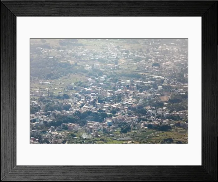Framed Print : Aerial view of village in Yuen Long, Hong Kong, daytime outdoor Framed Print : Aerial view of village in Yuen Long, Hong Kong, daytime outdoor