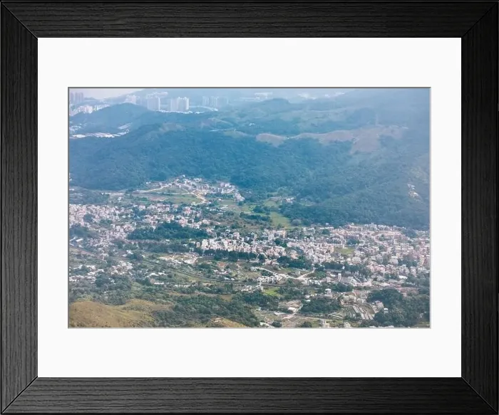 Framed Print : Aerial view of village in Yuen Long, Hong Kong, daytime outdoor Framed Print : Aerial view of village in Yuen Long, Hong Kong, daytime outdoor