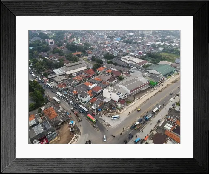 Framed Print : Traffic jam on the polluted streets of Bekasi Framed Print : Traffic jam on the polluted streets of Bekasi