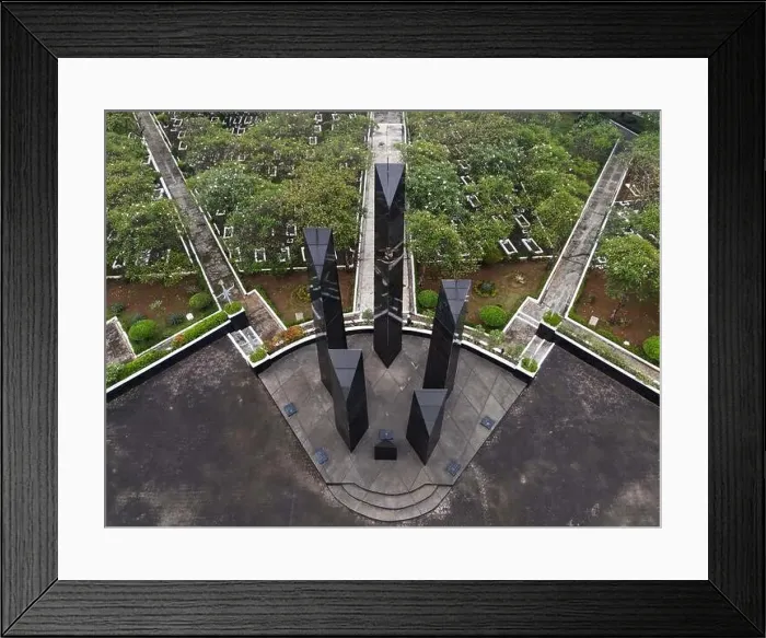 Framed Print : Bulak Kapal Heroes Cemetery (officially named Taman Makam Pahlawan Nasional Utama Bekasi) abbreviated as TMP Bekasi) Framed Print : Bulak Kapal Heroes Cemetery (officially named Taman Makam Pahlawan Nasional Utama Bekasi) abbreviated as TMP Bekasi)
