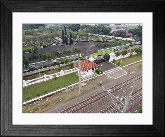 Framed Print : Bulak Kapal Heroes Cemetery (officially named Taman Makam Pahlawan Nasional Utama Bekasi) abbreviated as TMP Bekasi)