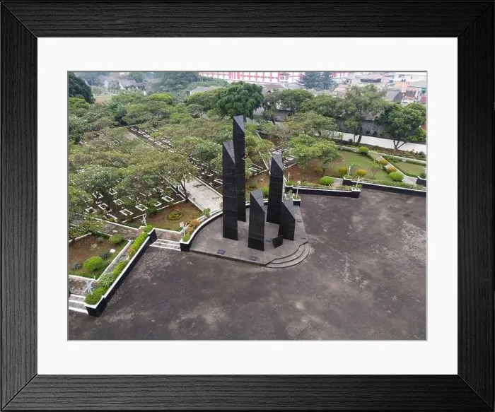 Framed Print : Bulak Kapal Heroes Cemetery (officially named Taman Makam Pahlawan Nasional Utama Bekasi) abbreviated as TMP Bekasi) Framed Print : Bulak Kapal Heroes Cemetery (officially named Taman Makam Pahlawan Nasional Utama Bekasi) abbreviated as TMP Bekasi)