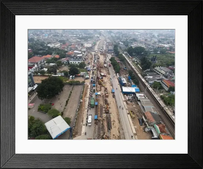 Framed Print : Traffic jam on the polluted streets of Bekasi Framed Print : Traffic jam on the polluted streets of Bekasi