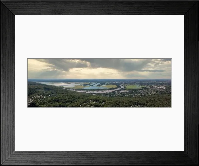 Framed Print : Aerial view of flooding of the Nepean River Framed Print : Aerial view of flooding of the Nepean River