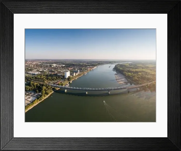 Framed Print : Baja Bridge in Hungary across river Danube Framed Print : Baja Bridge in Hungary across river Danube