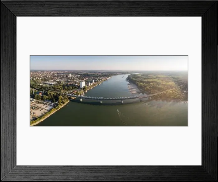 Framed Print : Baja Bridge in Hungary across river Danube Framed Print : Baja Bridge in Hungary across river Danube
