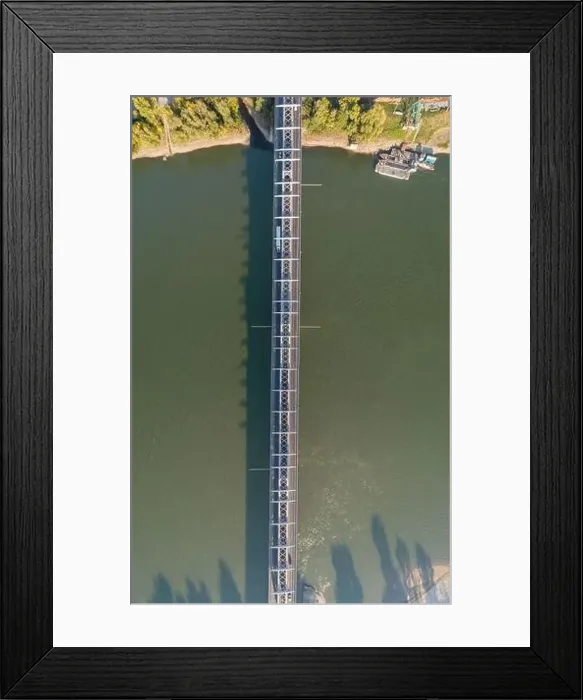 Framed Print : Baja Bridge in Hungary across river Danube
