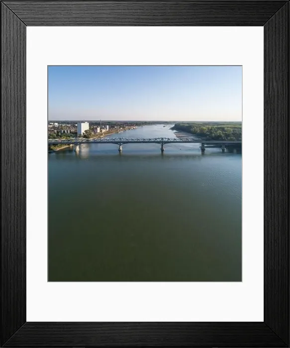 Framed Print : Baja Bridge in Hungary across river Danube