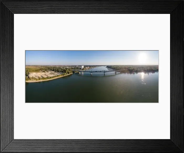Framed Print : Baja Bridge in Hungary across river Danube Framed Print : Baja Bridge in Hungary across river Danube