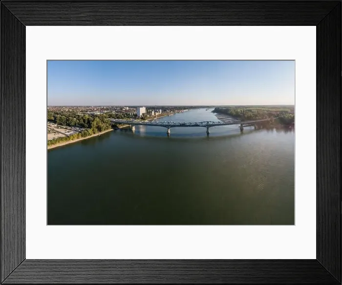 Framed Print : Baja Bridge in Hungary across river Danube Framed Print : Baja Bridge in Hungary across river Danube