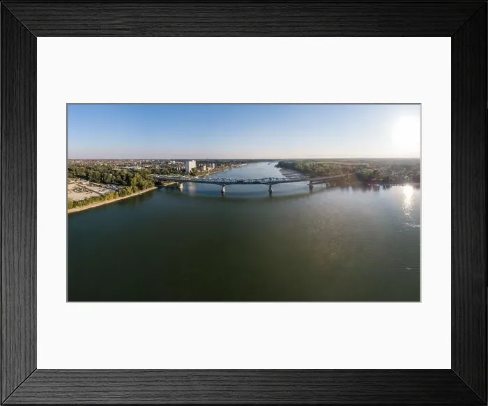 Framed Print : Baja Bridge in Hungary across river Danube Framed Print : Baja Bridge in Hungary across river Danube