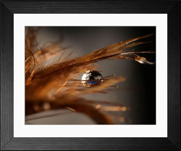 Framed Print : Abstract Macro Photography droplets, glass and metal Framed Print : Abstract Macro Photography droplets, glass and metal