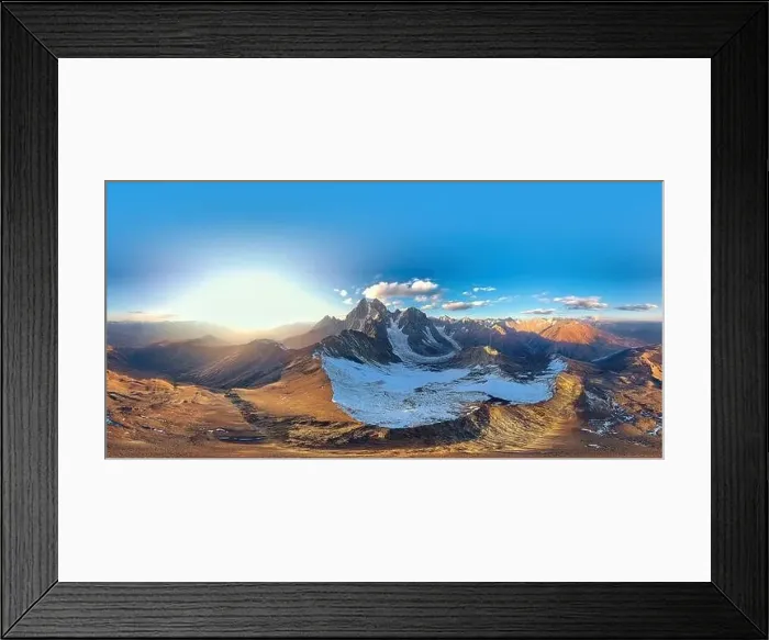 Framed Print : 360VR panorama Beautiful mountain landscape in Georgia Svaneti Framed Print : 360VR panorama Beautiful mountain landscape in Georgia Svaneti