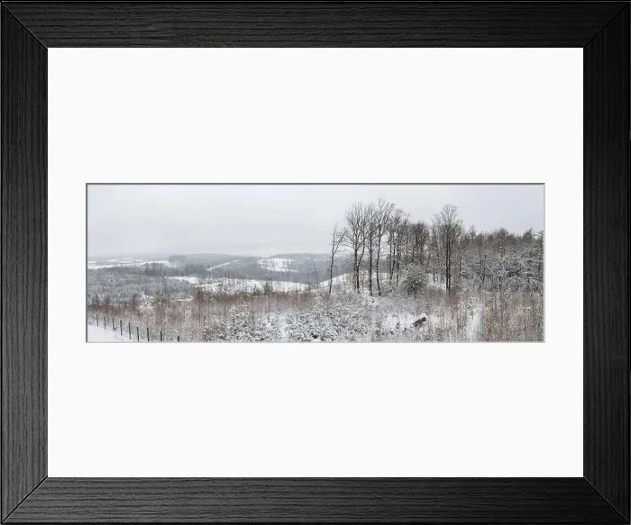 Framed Print : Panoramic view of valleys and plateaus in Germany covered in snow in winter Framed Print : Panoramic view of valleys and plateaus in Germany covered in snow in winter