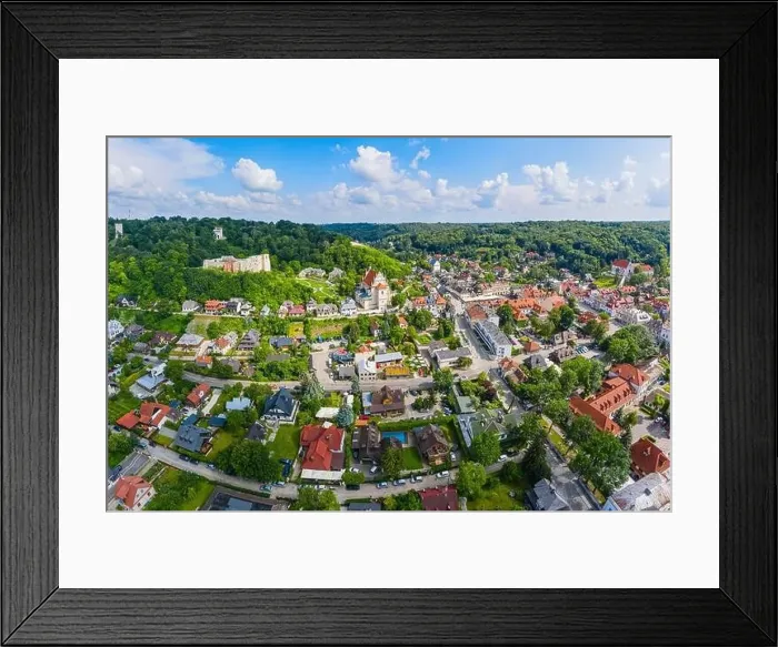 Framed Print : Aerial view of historic town Kazimierz Dolny nad Wisla in Poland Framed Print : Aerial view of historic town Kazimierz Dolny nad Wisla in Poland