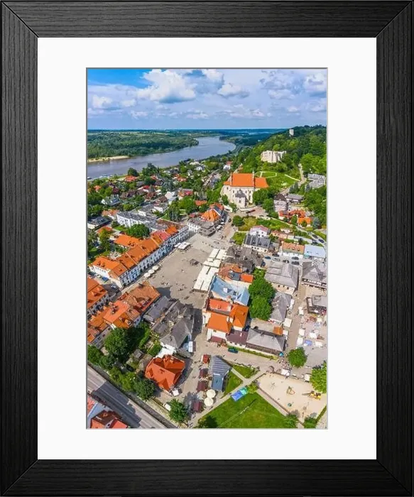 Framed Print : Aerial view of historic town Kazimierz Dolny nad Wisla in Poland