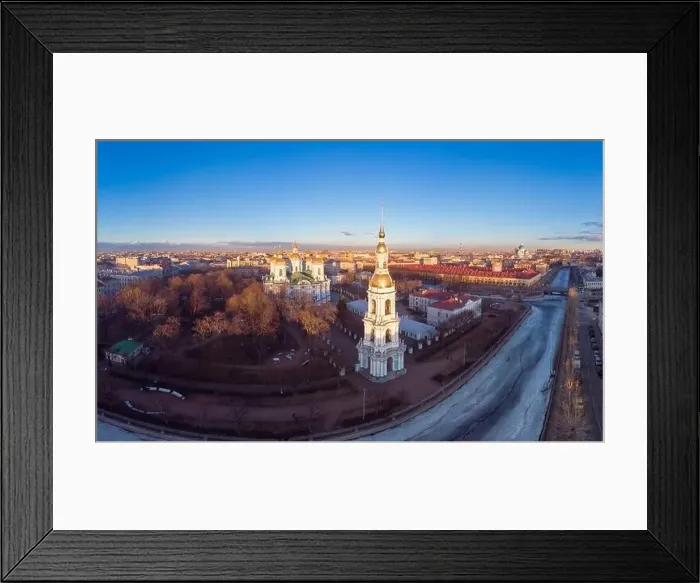 Framed Print : Aerial top view to St. Nicholas Naval Sea Cathedral in sunny day Framed Print : Aerial top view to St. Nicholas Naval Sea Cathedral in sunny day