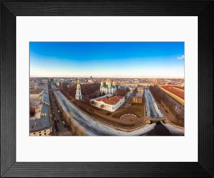Framed Print : Aerial top view to St. Nicholas Naval Sea Cathedral in sunny day Framed Print : Aerial top view to St. Nicholas Naval Sea Cathedral in sunny day