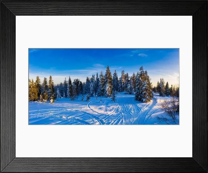 Framed Print : Magical winter panorama of beautiful snowy slopes Framed Print : Magical winter panorama of beautiful snowy slopes