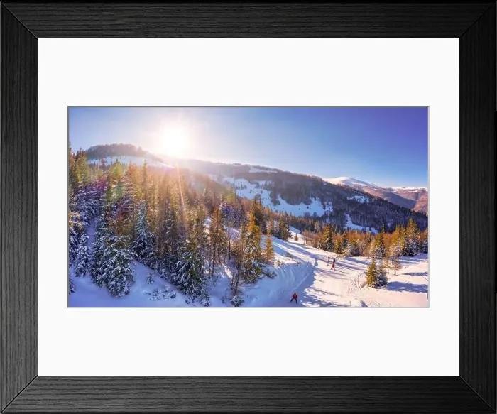Framed Print : Picturesque winter panorama of mountain hills Framed Print : Picturesque winter panorama of mountain hills
