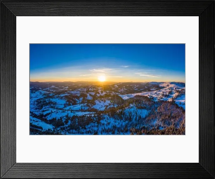 Framed Print : Picturesque winter panorama of mountain hills Framed Print : Picturesque winter panorama of mountain hills