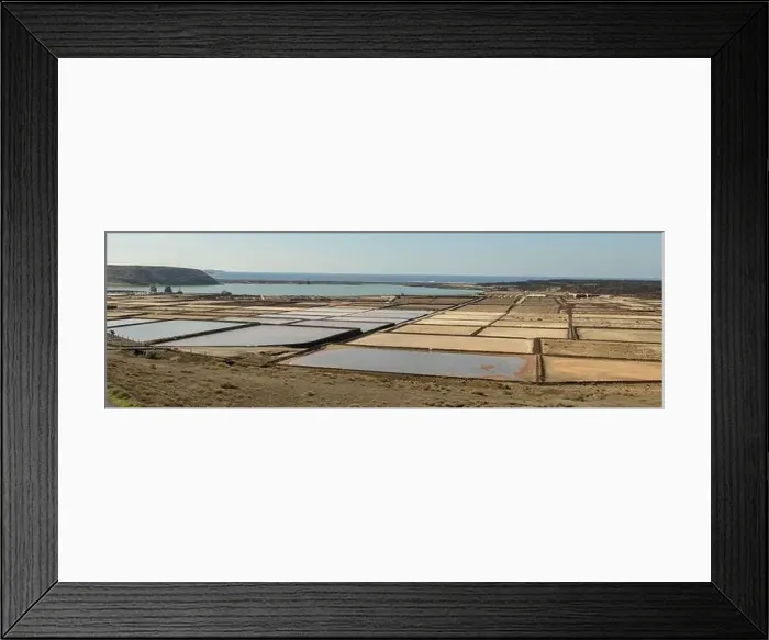 Framed Print : Aerial view at the salt mine of Janubio on Lanzarote island in Spain