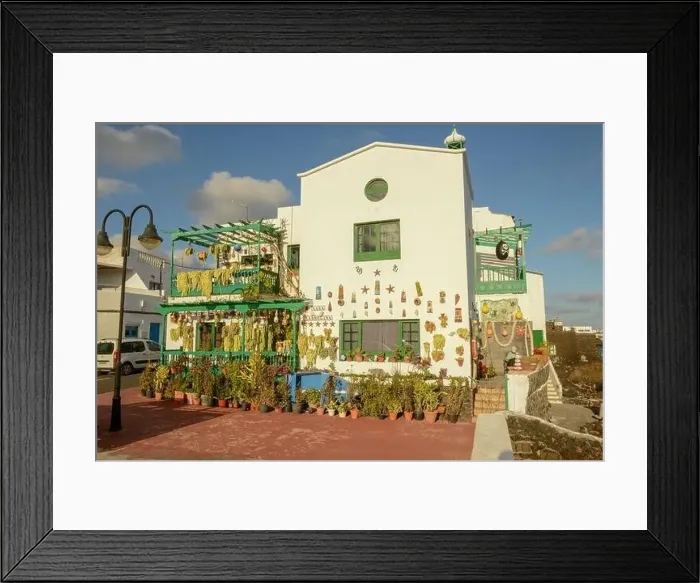 Framed Print : Punta Mujeres, Spain - 18 January 2021: rustical house at the village of Punta Mujeres on Lanzarote island in Spain