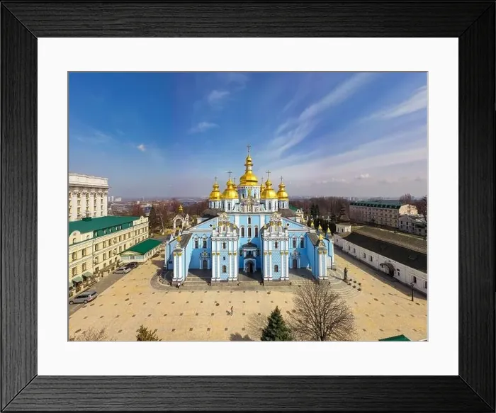 Framed Print : Kyiv, Ukraine -April 1, 2021: St. Michael's Golden-Domed Monastery in Kyiv, Ukraine. View from drone Framed Print : Kyiv, Ukraine -April 1, 2021: St. Michael's Golden-Domed Monastery in Kyiv, Ukraine. View from drone