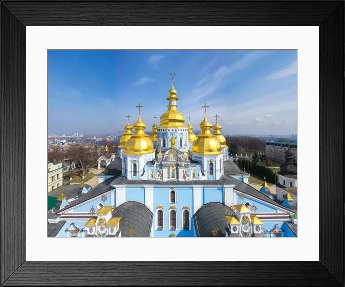 Framed Print : Kyiv, Ukraine -April 1, 2021: St. Michael's Golden-Domed Monastery in Kyiv, Ukraine. View from drone Framed Print : Kyiv, Ukraine -April 1, 2021: St. Michael's Golden-Domed Monastery in Kyiv, Ukraine. View from drone