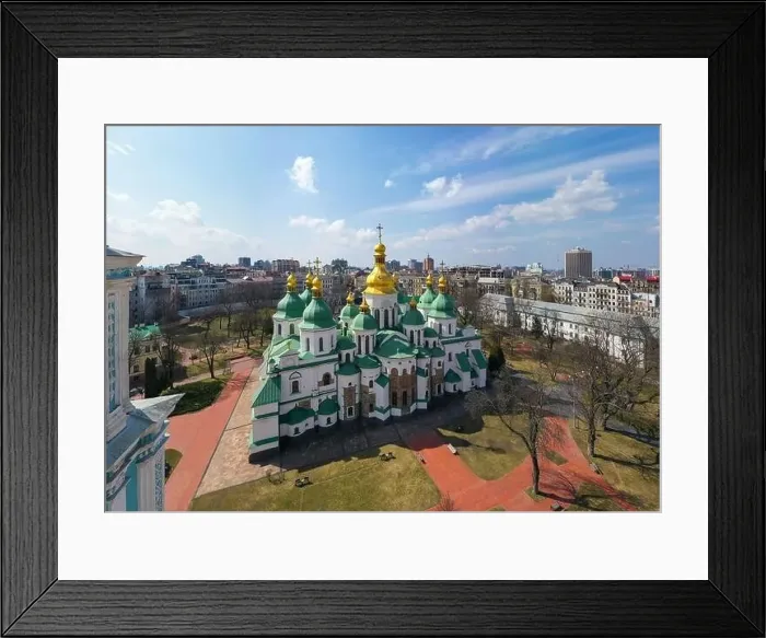 Framed Print : Kyiv, Ukraine - April 1, 2020: Saint Sophia's Cathedral, Kyiv. View from drone Framed Print : Kyiv, Ukraine - April 1, 2020: Saint Sophia's Cathedral, Kyiv. View from drone