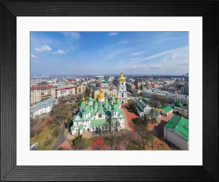 Framed Print : Kyiv, Ukraine - April 1, 2020: Saint Sophia's Cathedral, Kyiv. View from drone Framed Print : Kyiv, Ukraine - April 1, 2020: Saint Sophia's Cathedral, Kyiv. View from drone