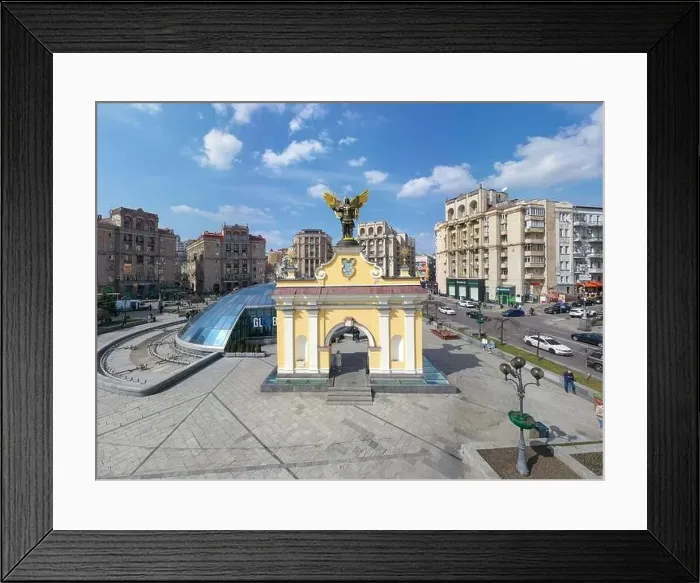 Framed Print : Kyiv, Ukraine - April 1, 2021: Statue of Saint Michael the Archangel, patron of Kyiv in Independence square Framed Print : Kyiv, Ukraine - April 1, 2021: Statue of Saint Michael the Archangel, patron of Kyiv in Independence square
