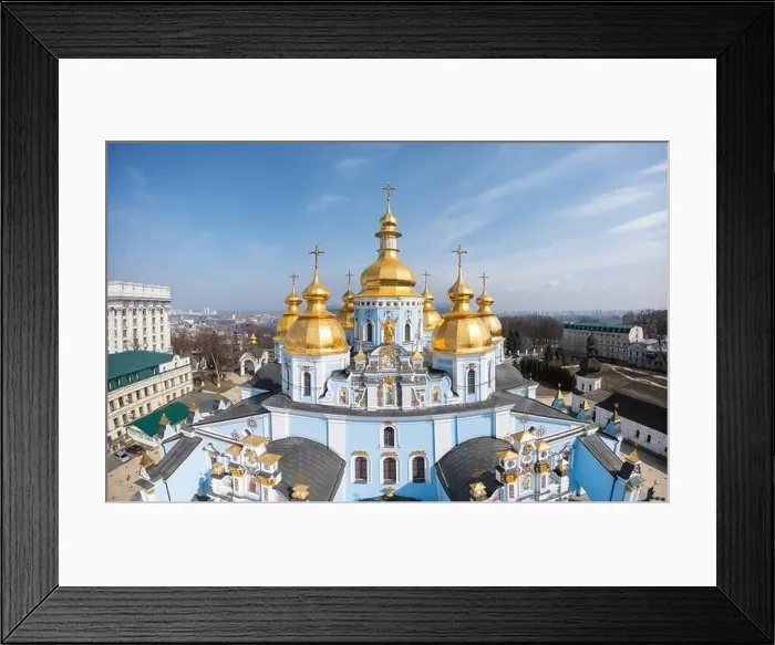 Framed Print : Kyiv, Ukraine -April 1, 2021: St. Michael's Golden-Domed Monastery in Kyiv, Ukraine. View from drone Framed Print : Kyiv, Ukraine -April 1, 2021: St. Michael's Golden-Domed Monastery in Kyiv, Ukraine. View from drone