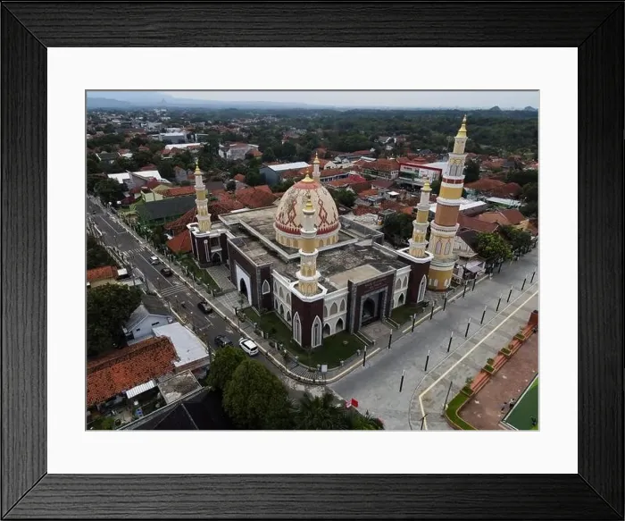 Framed Print : Agung Al-imam Mosque panorama view Largest Mosque in Majalengka Framed Print : Agung Al-imam Mosque panorama view Largest Mosque in Majalengka
