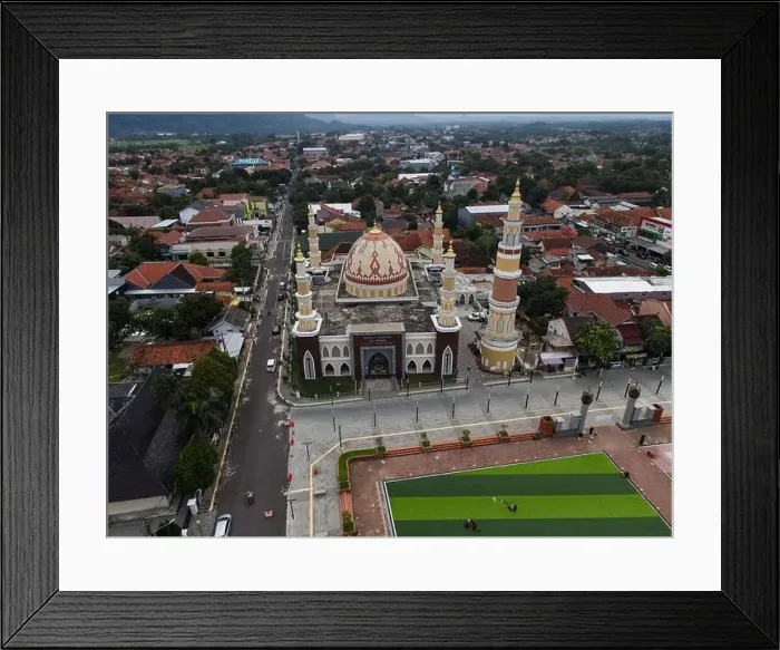 Framed Print : Agung Al-imam Mosque panorama view Largest Mosque in Majalengka Framed Print : Agung Al-imam Mosque panorama view Largest Mosque in Majalengka