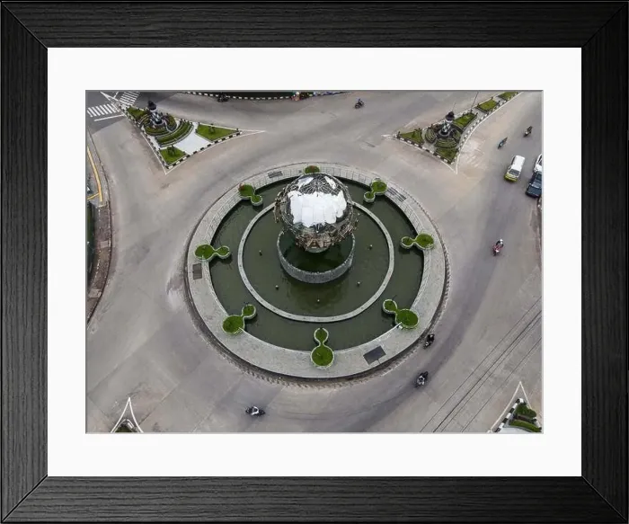 Framed Print : Aerial view of The monument almost similar to the Universal Studio Framed Print : Aerial view of The monument almost similar to the Universal Studio