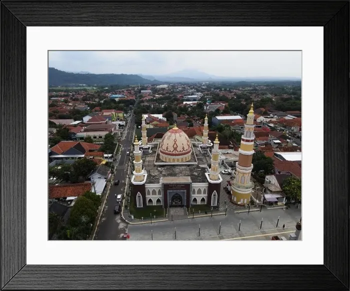 Framed Print : Agung Al-imam Mosque panorama view Largest Mosque in Majalengka Framed Print : Agung Al-imam Mosque panorama view Largest Mosque in Majalengka