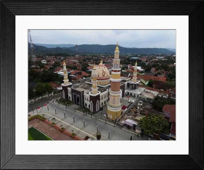 Framed Print : Agung Al-imam Mosque panorama view Largest Mosque in Majalengka Framed Print : Agung Al-imam Mosque panorama view Largest Mosque in Majalengka