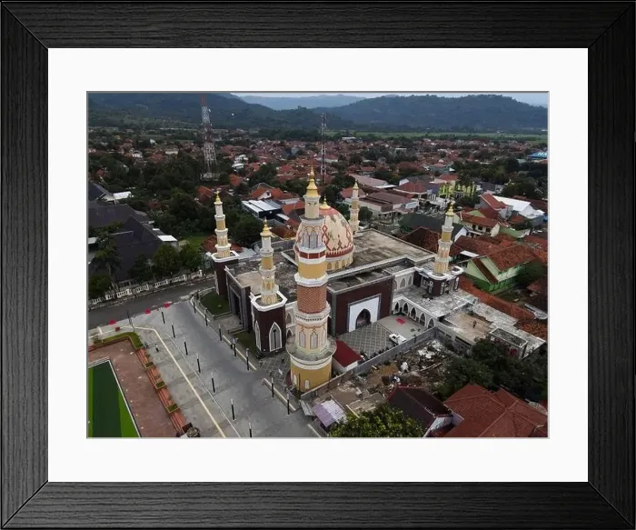Framed Print : Agung Al-imam Mosque panorama view Largest Mosque in Majalengka Framed Print : Agung Al-imam Mosque panorama view Largest Mosque in Majalengka