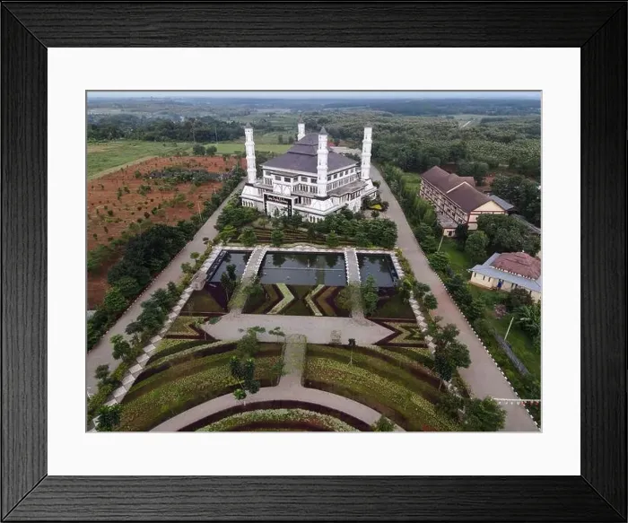 Framed Print : Tajug Gede Cilodong Mosque panorama view Largest Mosque in Purwakarta