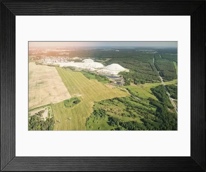Framed Print : Soil geology disaster from plant waste aerial drone view Framed Print : Soil geology disaster from plant waste aerial drone view