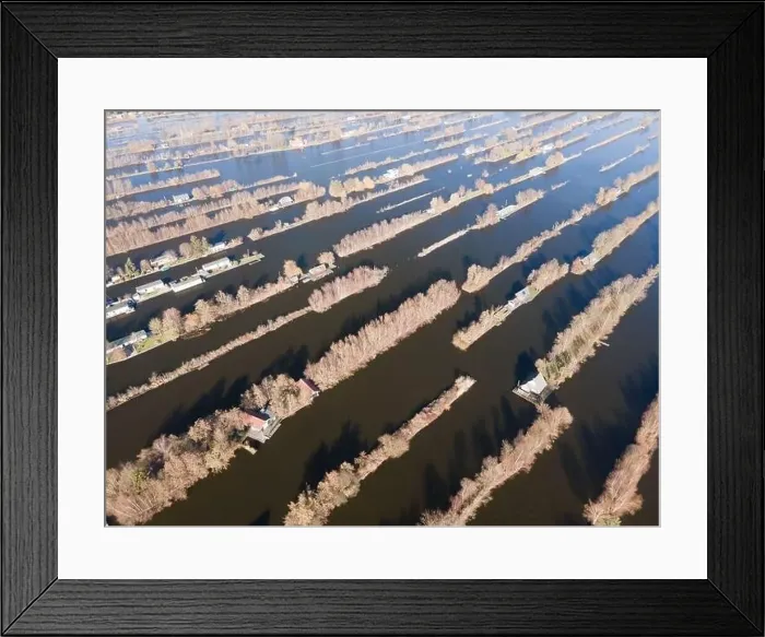 Framed Print : Aerial of the harbour of Scheendijk Loosdrechtse Plassen near Breukelen in The Netherlands. Waterways landscape Framed Print : Aerial of the harbour of Scheendijk Loosdrechtse Plassen near Breukelen in The Netherlands. Waterways landscape