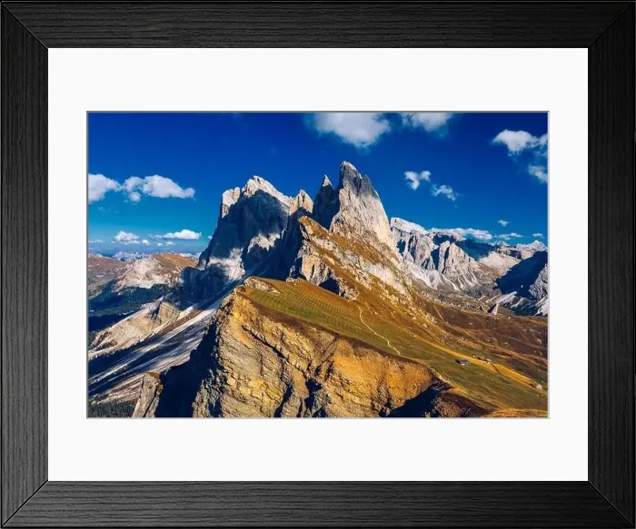 Framed Print : Seceda in autumn in South Tyrol in the Alps of North Italy Framed Print : Seceda in autumn in South Tyrol in the Alps of North Italy