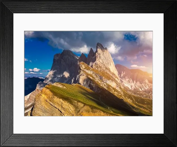 Framed Print : View on Seceda peak. Trentino Alto Adige Framed Print : View on Seceda peak. Trentino Alto Adige