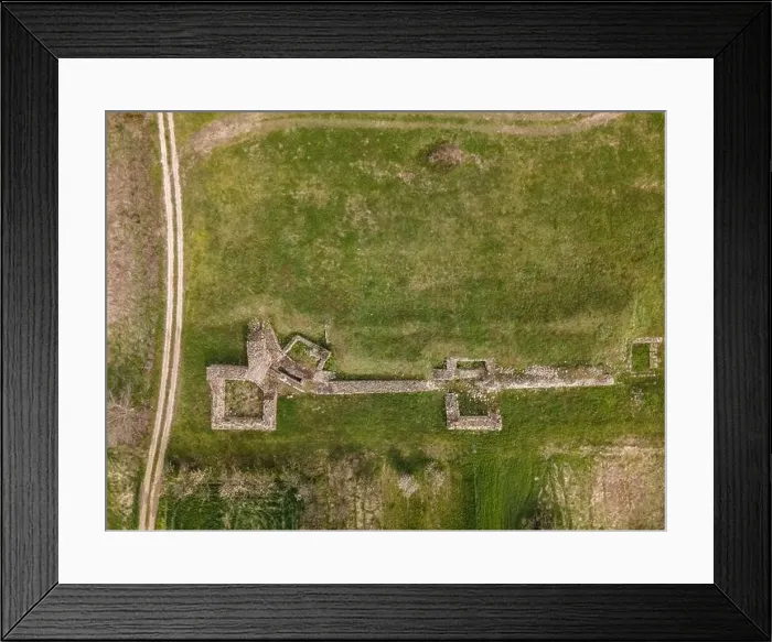 Framed Print : Drone aerial view on Felix Timacum minus ancient castle Framed Print : Drone aerial view on Felix Timacum minus ancient castle