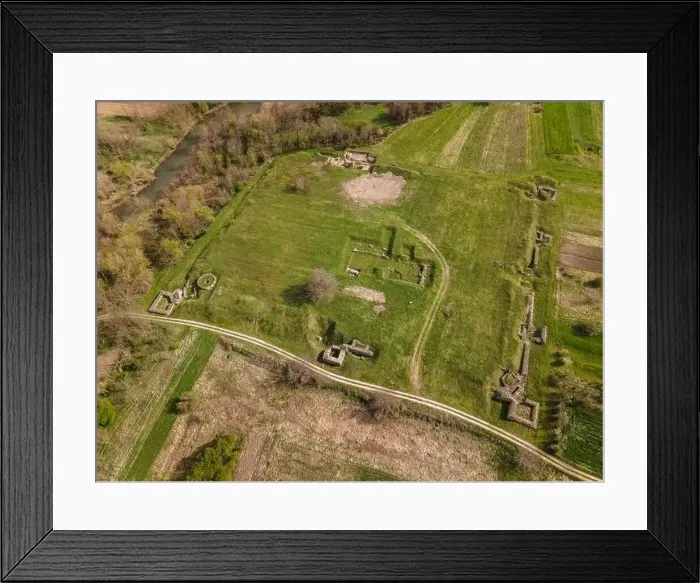 Framed Print : Drone aerial view on Felix Timacum minus ancient castle Framed Print : Drone aerial view on Felix Timacum minus ancient castle