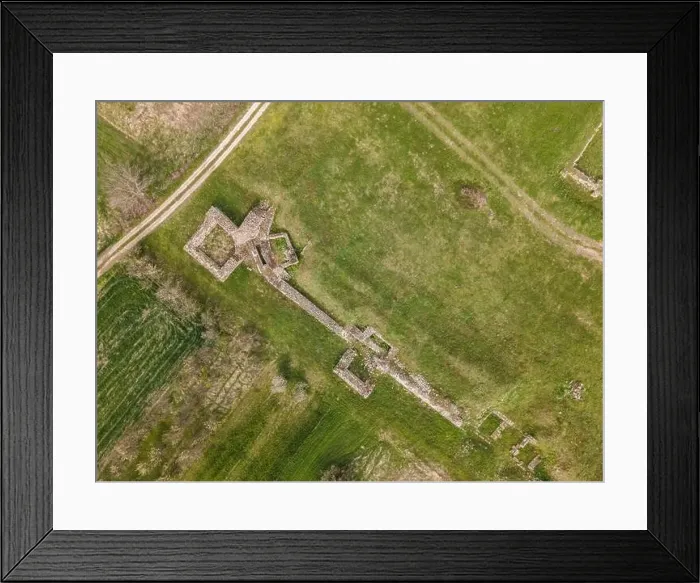 Framed Print : Drone aerial view on Felix Timacum minus ancient castle Framed Print : Drone aerial view on Felix Timacum minus ancient castle
