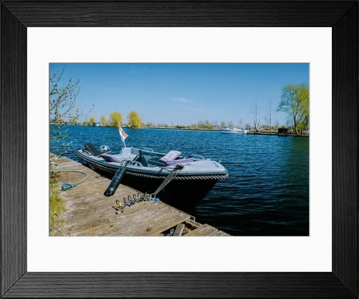 Framed Print : Aerial view of small islands in the Lake Vinkeveense Plassen Framed Print : Aerial view of small islands in the Lake Vinkeveense Plassen